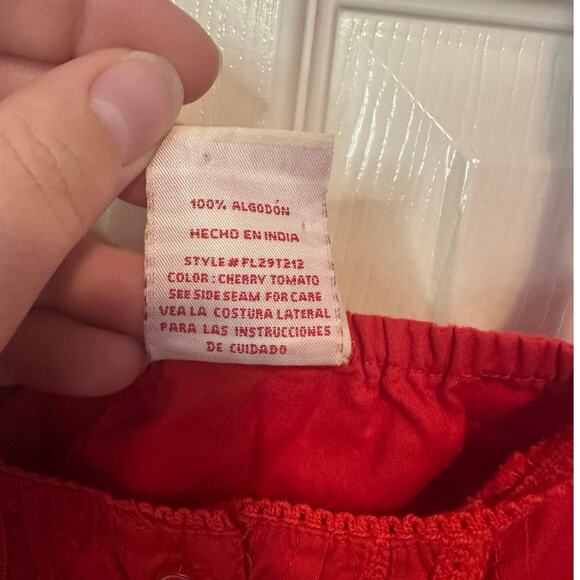 Y2K VTG Faded Glory Sleeveless Babydoll Top Size L Size M Cherry Tomato Preppy - Picture 5 of 6